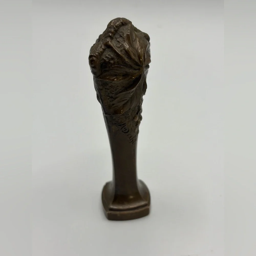 A. Dahl Signed Antique Art Nouveau Bronze Wax Seal, Blank Wax Seal Collectible